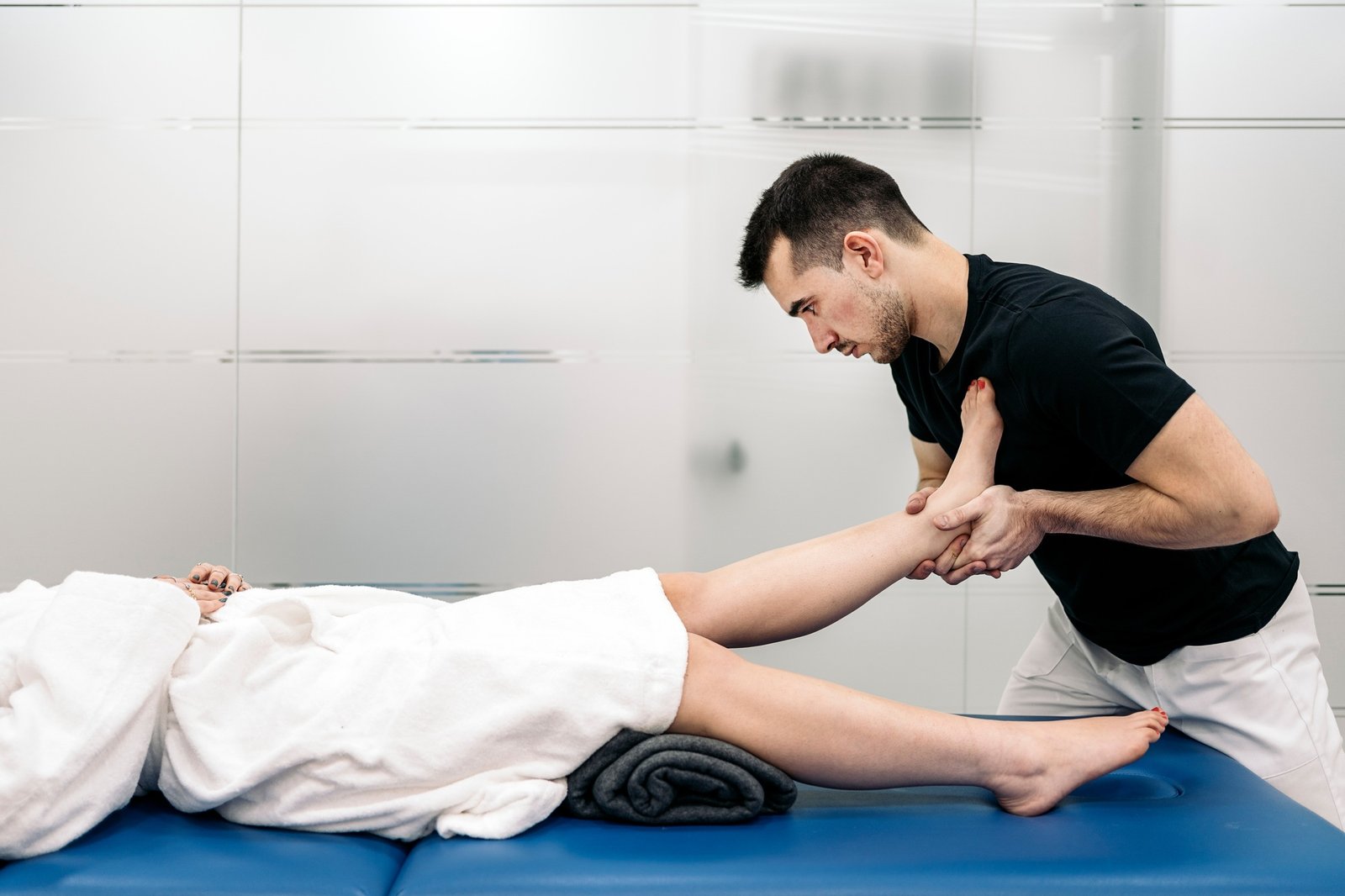 Man Working in Physiotherapy Clinic